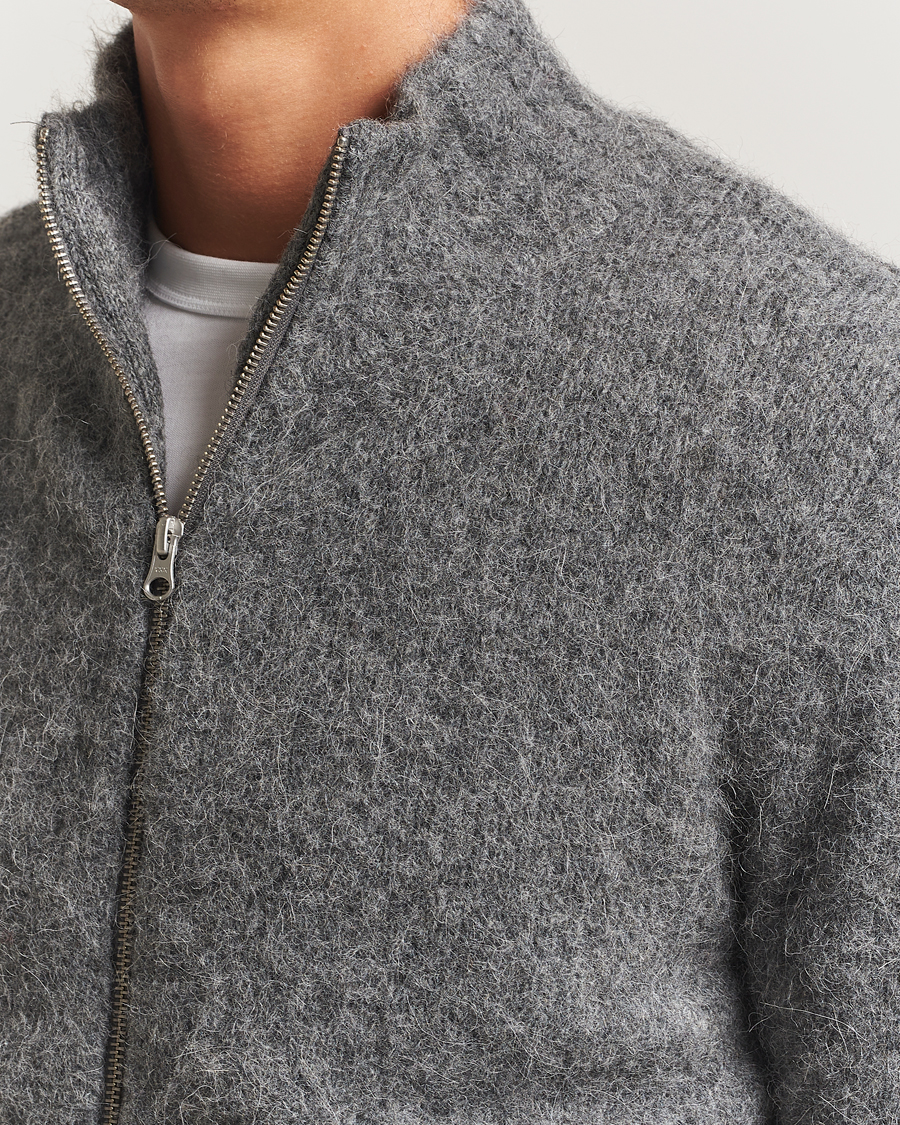 Men | Sweaters & Knitwear | Samsøe Samsøe | Jean Alpaca Knitted Full Zip Iron Gate