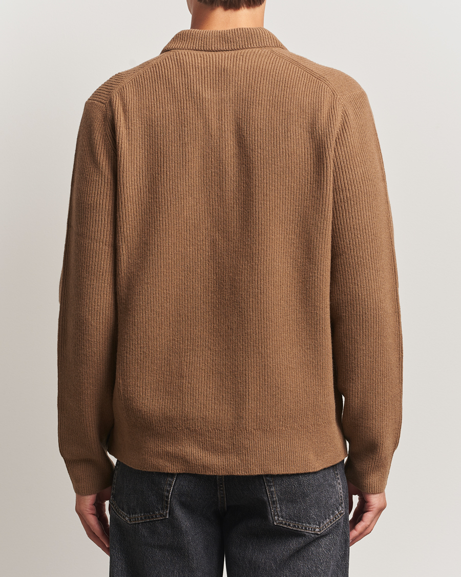 Men | Sweaters & Knitwear | Samsøe Samsøe | Isak Knitted Half Zip Polo Otter Brown