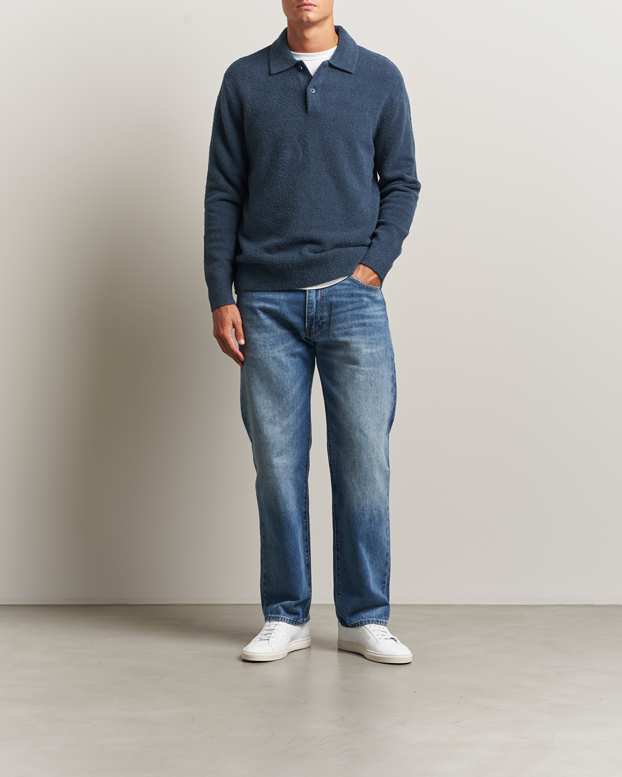 Men | Sweaters & Knitwear | Samsøe Samsøe | Nino Knitted Polo Midnight Navy