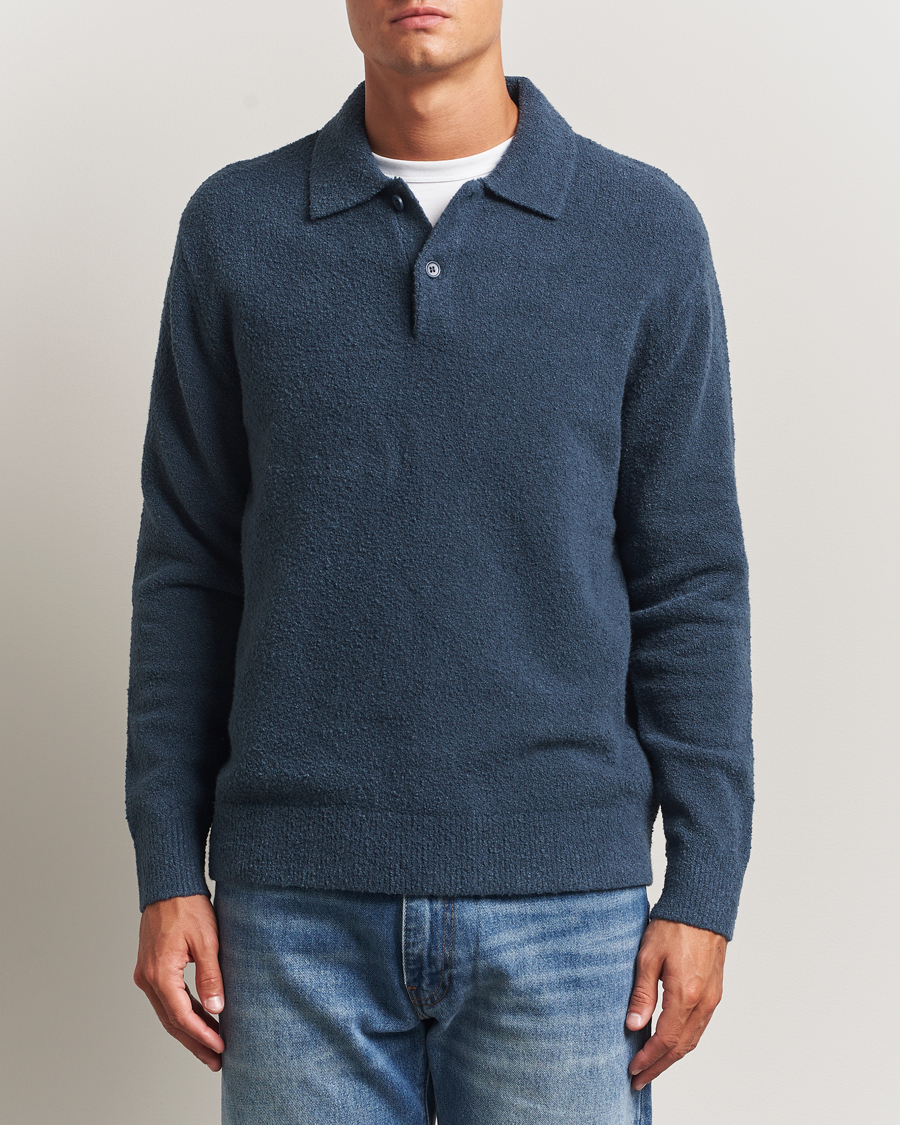 Men | Sweaters & Knitwear | Samsøe Samsøe | Nino Knitted Polo Midnight Navy