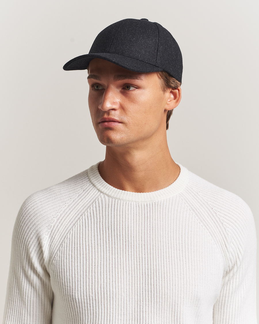 Men | Hats & Caps | Varsity Headwear | Flannel Baseball Cap Jade Black