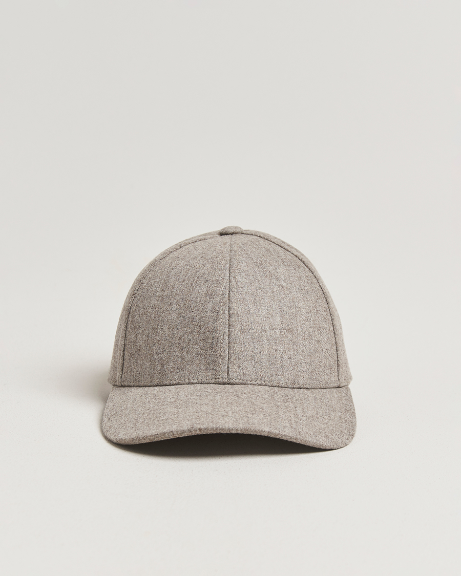 Men | Hats & Caps | Varsity Headwear | Flannel Baseball Cap Umber Beige