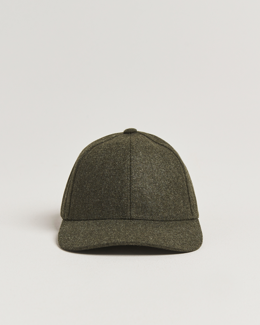 Men | Hats & Caps | Varsity Headwear | Flannel Baseball Cap Forest Green