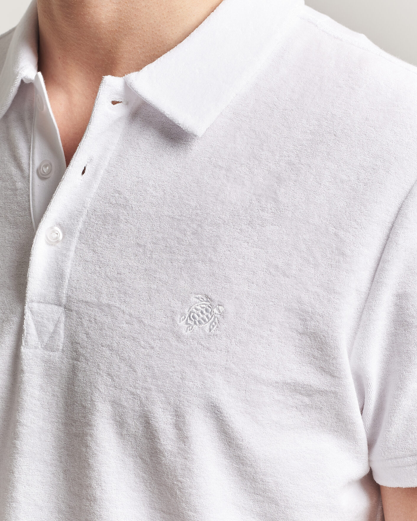 Men | Polo Shirts | Vilebrequin | Phoenix Terry Polo Blanc