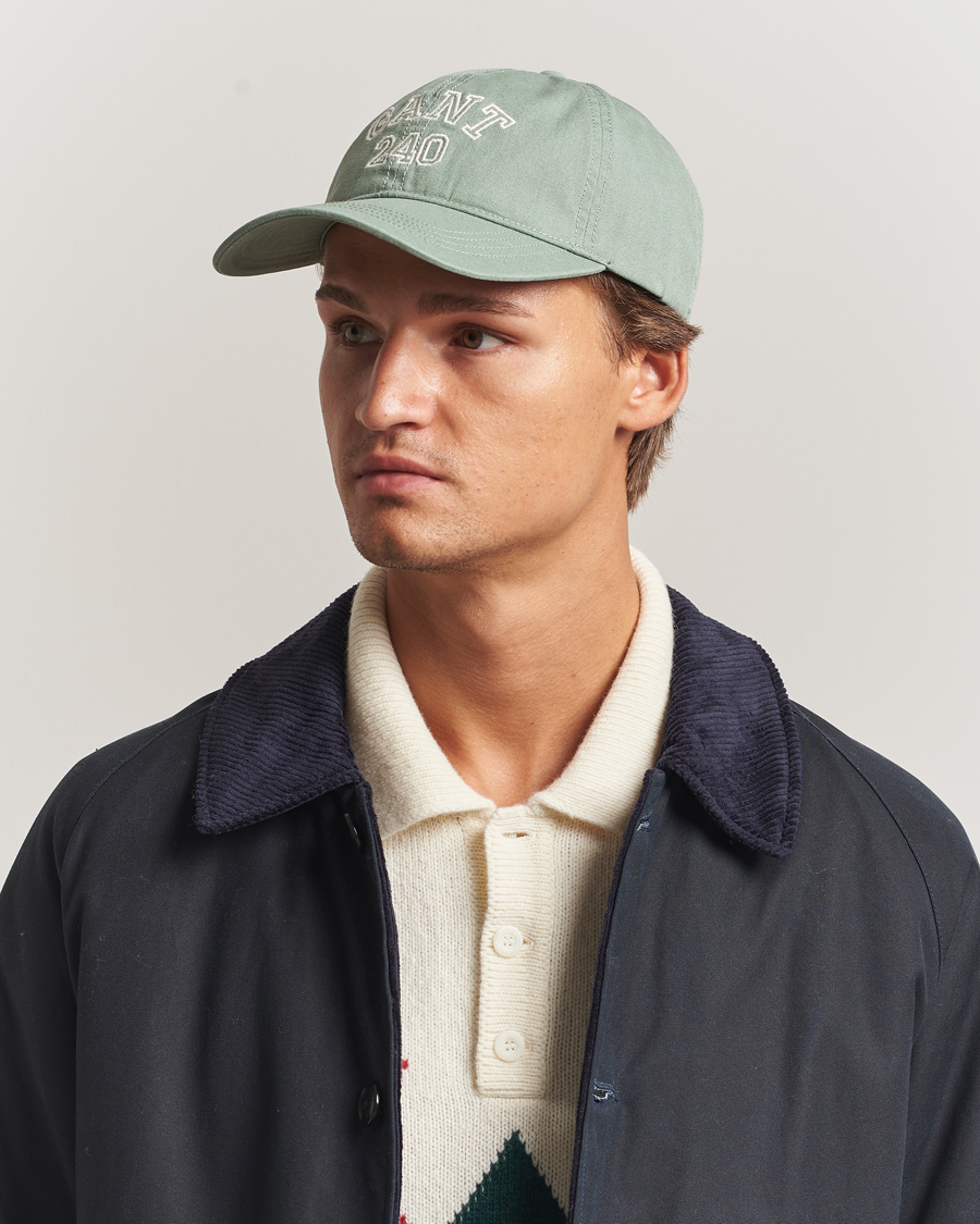 Men | Hats & Caps | GANT 240 Mulberry Street | Washed Canvas Cap Forest Green