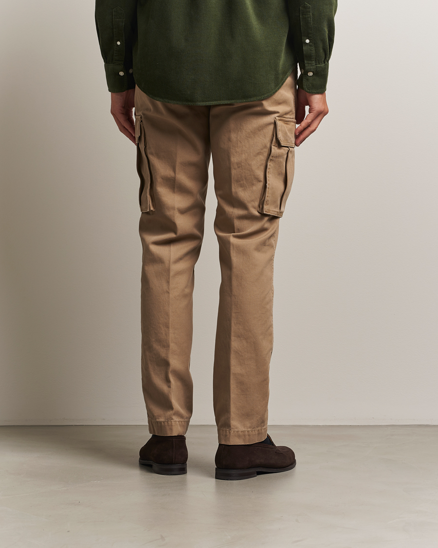 Men | Trousers | GANT | Regular Fit Cotton Twill Cargo Pants Light Taupe