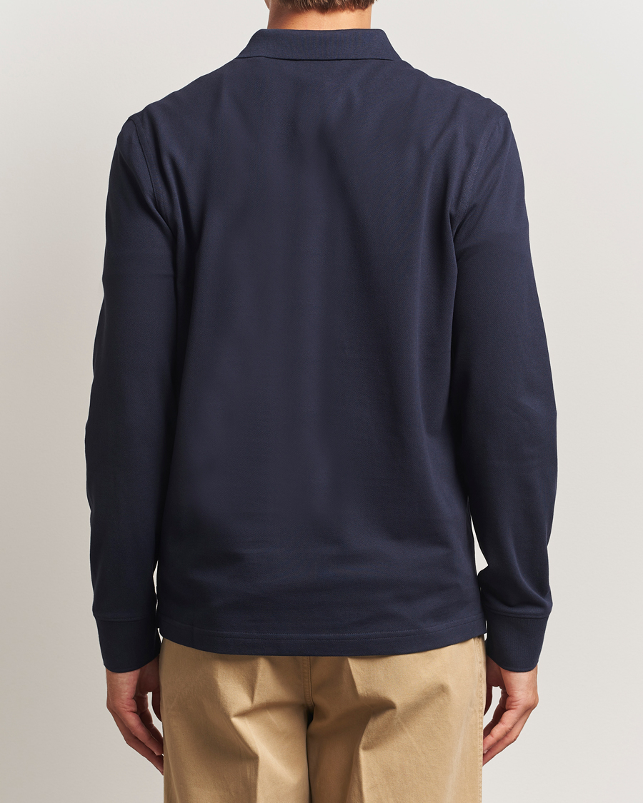 Men | Polo Shirts | GANT | Regular Shield Long Sleeve Polo Evening Blue