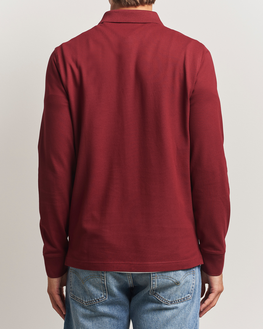 Men | Polo Shirts | GANT | Regular Shield Long Sleeve Polo Plumped Red