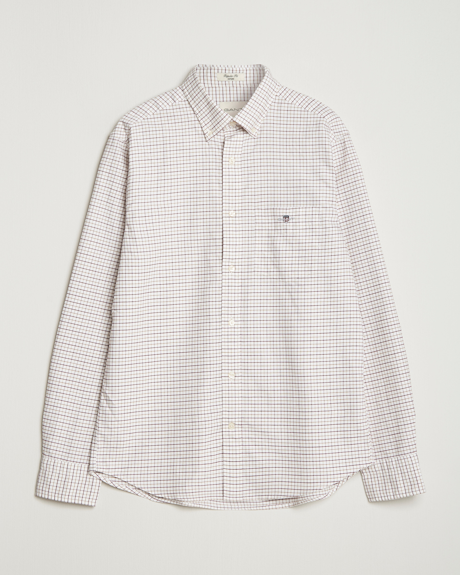 Men | Shirts | GANT | Regular Fit Classic Checked Oxford Shirt Plumped Red