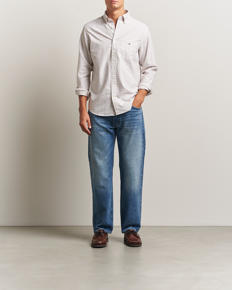 Men | Shirts | GANT | Regular Fit Classic Checked Oxford Shirt Plumped Red