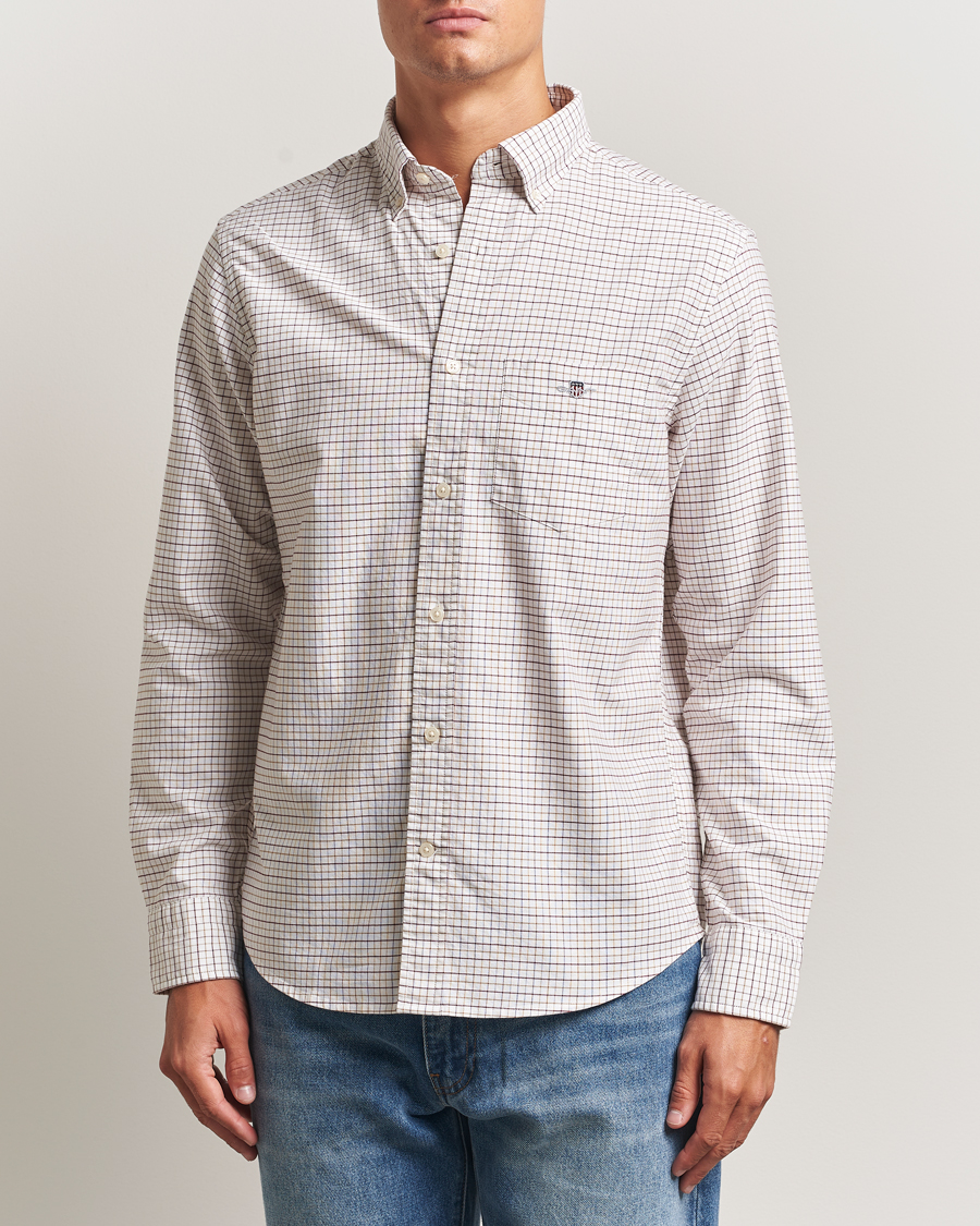Men | Shirts | GANT | Regular Fit Classic Checked Oxford Shirt Plumped Red