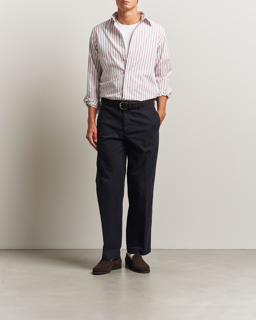 Men | Shirts | GANT | Regular Fit Poplin Striped Shirt Plumped Red