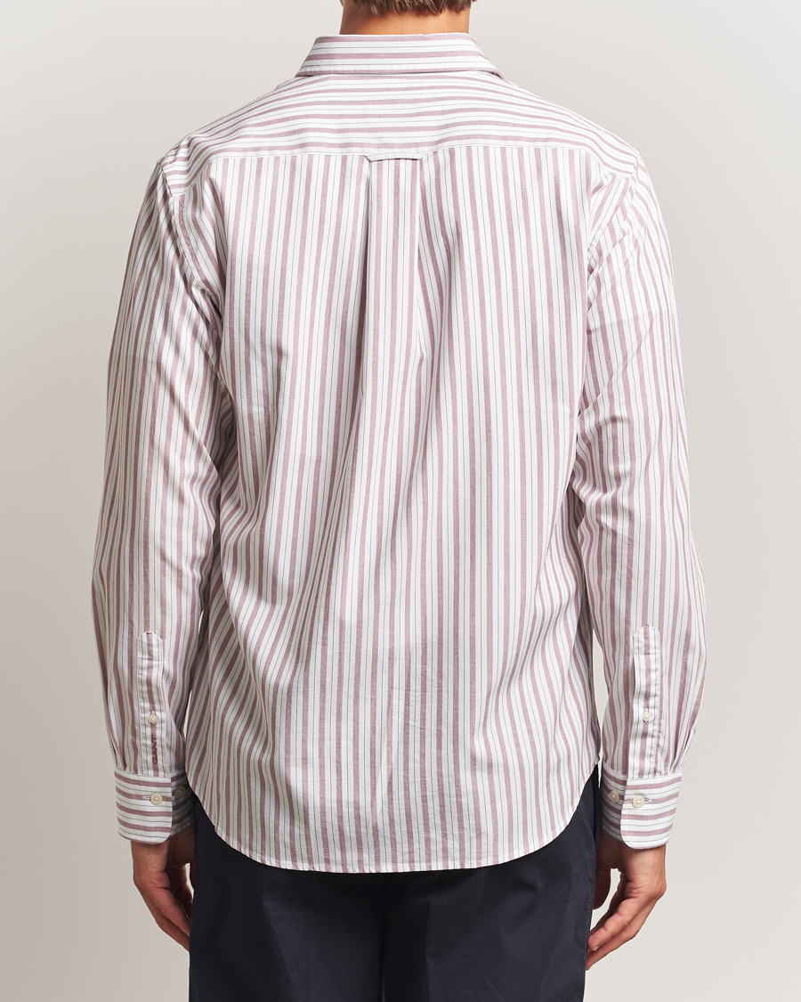 Men | Shirts | GANT | Regular Fit Poplin Striped Shirt Plumped Red