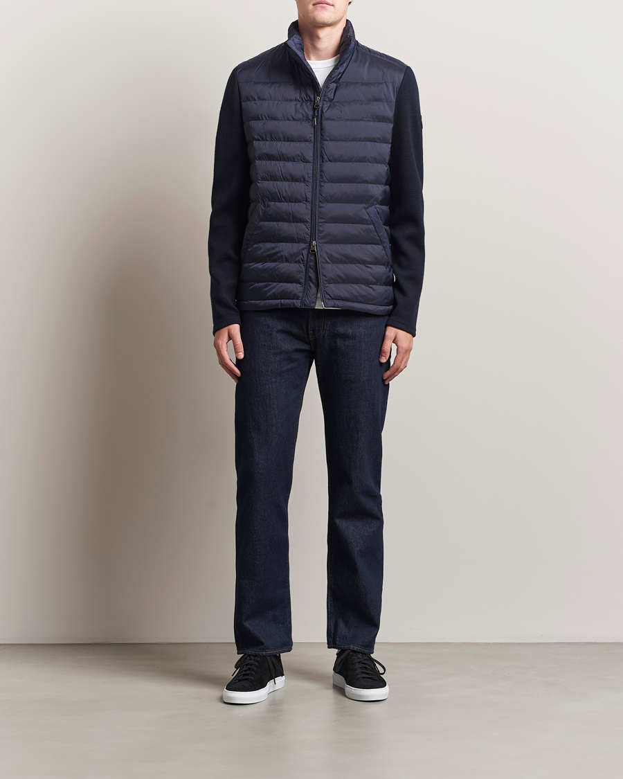 Men | Coats & Jackets | GANT | Mixed Media Hybrid Jacket Evening Blue