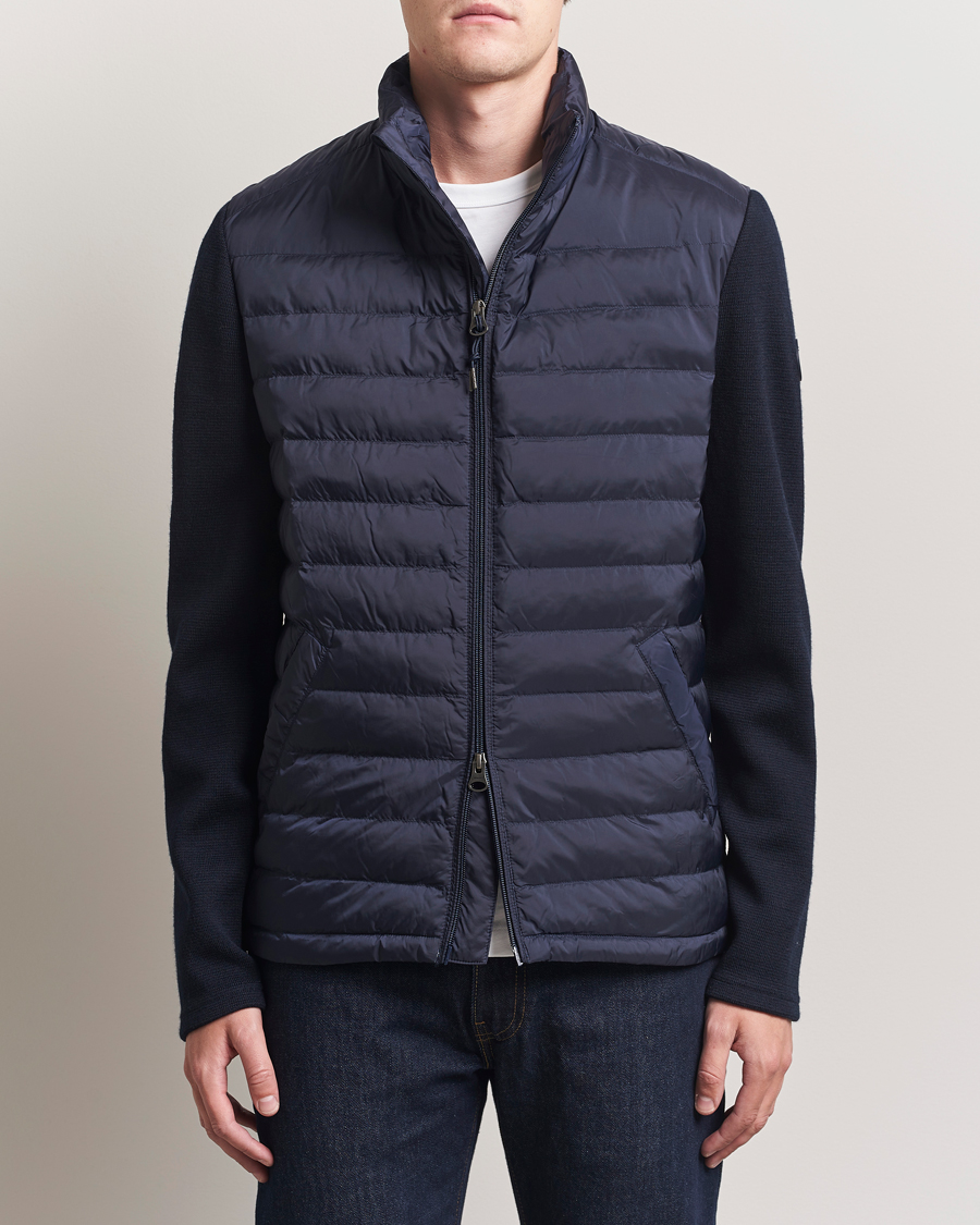 Men | Coats & Jackets | GANT | Mixed Media Hybrid Jacket Evening Blue