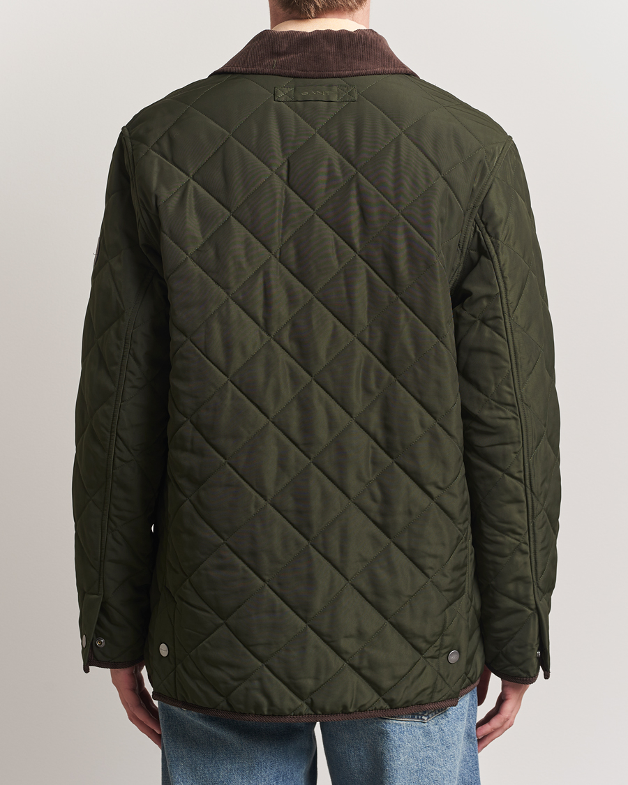 Men | Coats & Jackets | Gant | Quilted Fleece Jacket Green Lagoon