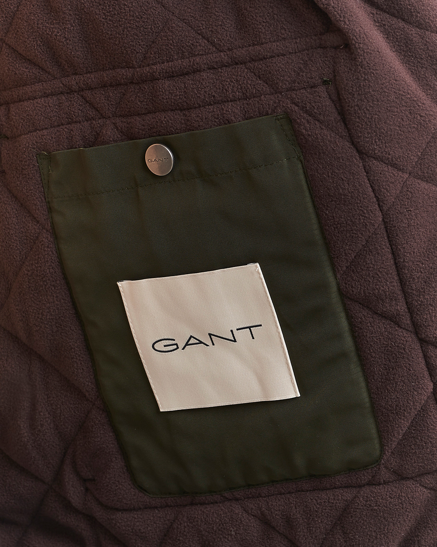 Men | Coats & Jackets | Gant | Quilted Fleece Jacket Green Lagoon