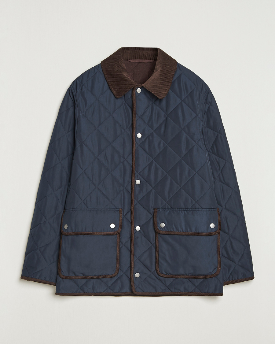 Men | Coats & Jackets | GANT | Quilted Fleece Jacket Evening Blue
