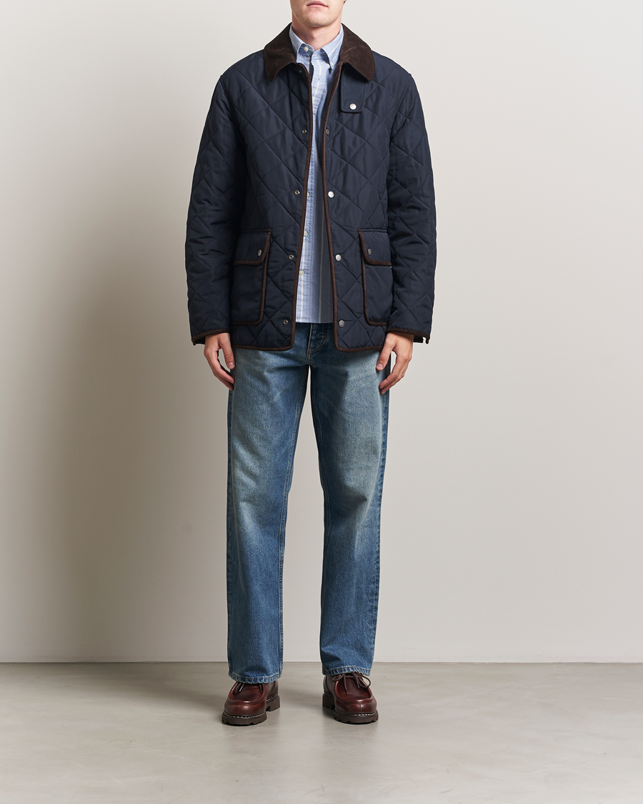 Men | Coats & Jackets | GANT | Quilted Fleece Jacket Evening Blue