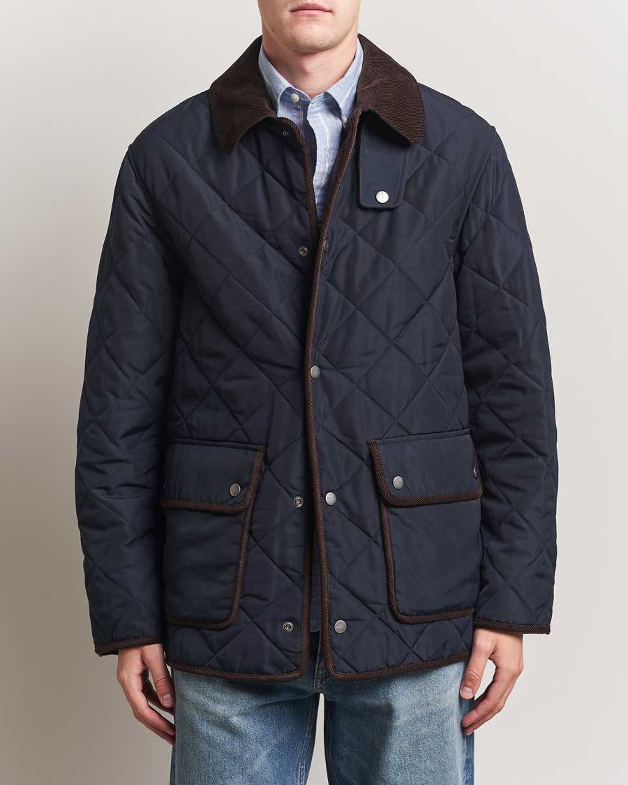 Men | Coats & Jackets | GANT | Quilted Fleece Jacket Evening Blue
