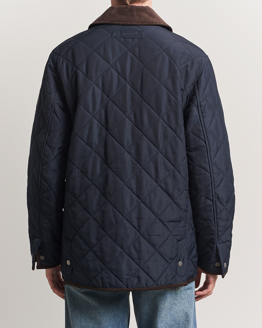 Men | Coats & Jackets | GANT | Quilted Fleece Jacket Evening Blue