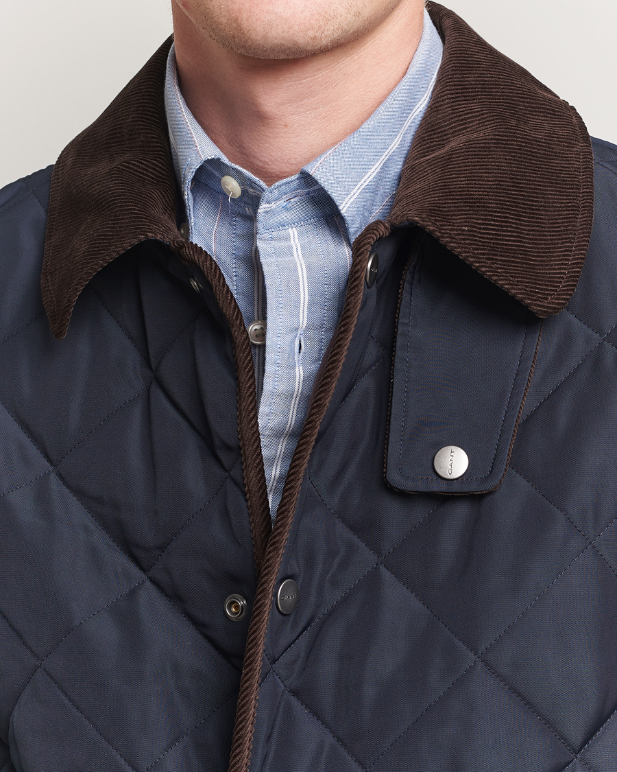 Men | Coats & Jackets | GANT | Quilted Fleece Jacket Evening Blue