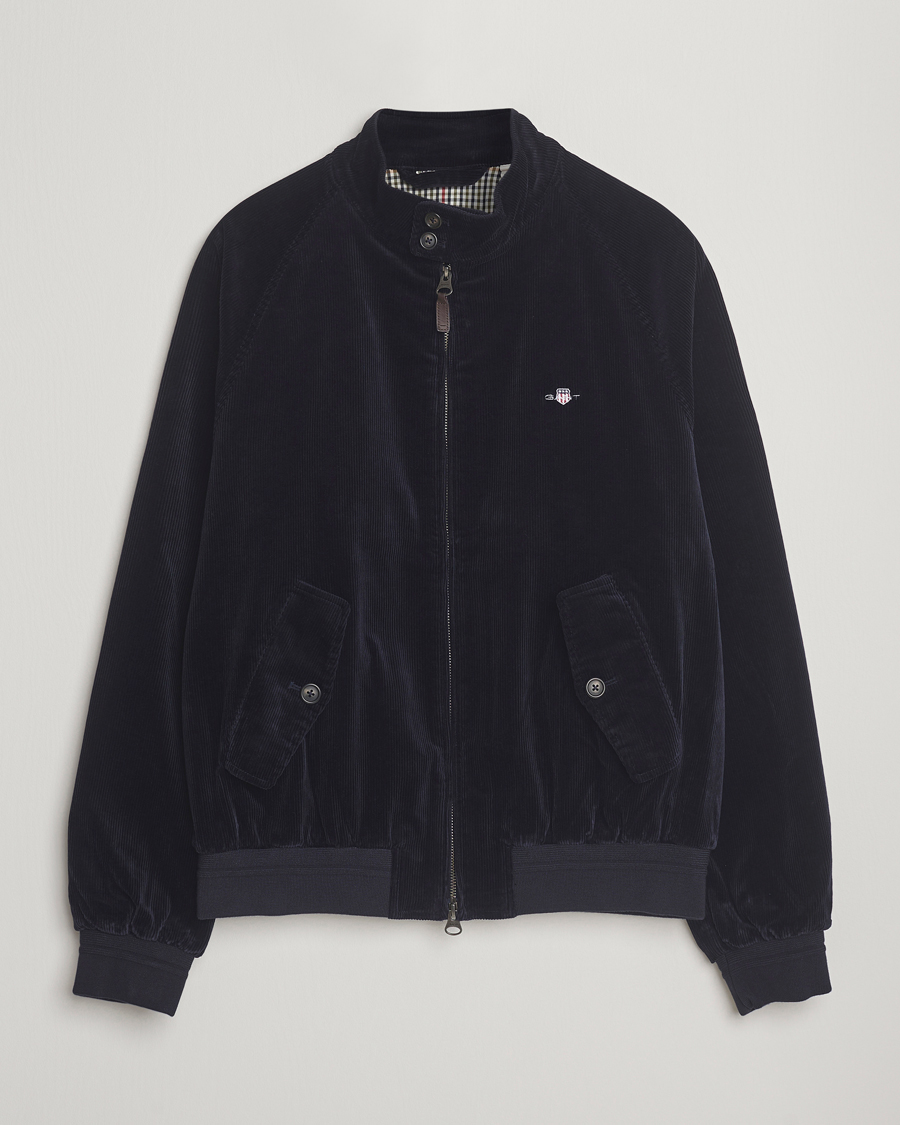 Men | Coats & Jackets | Gant | Corduroy Harrington Jacket Evening Blue