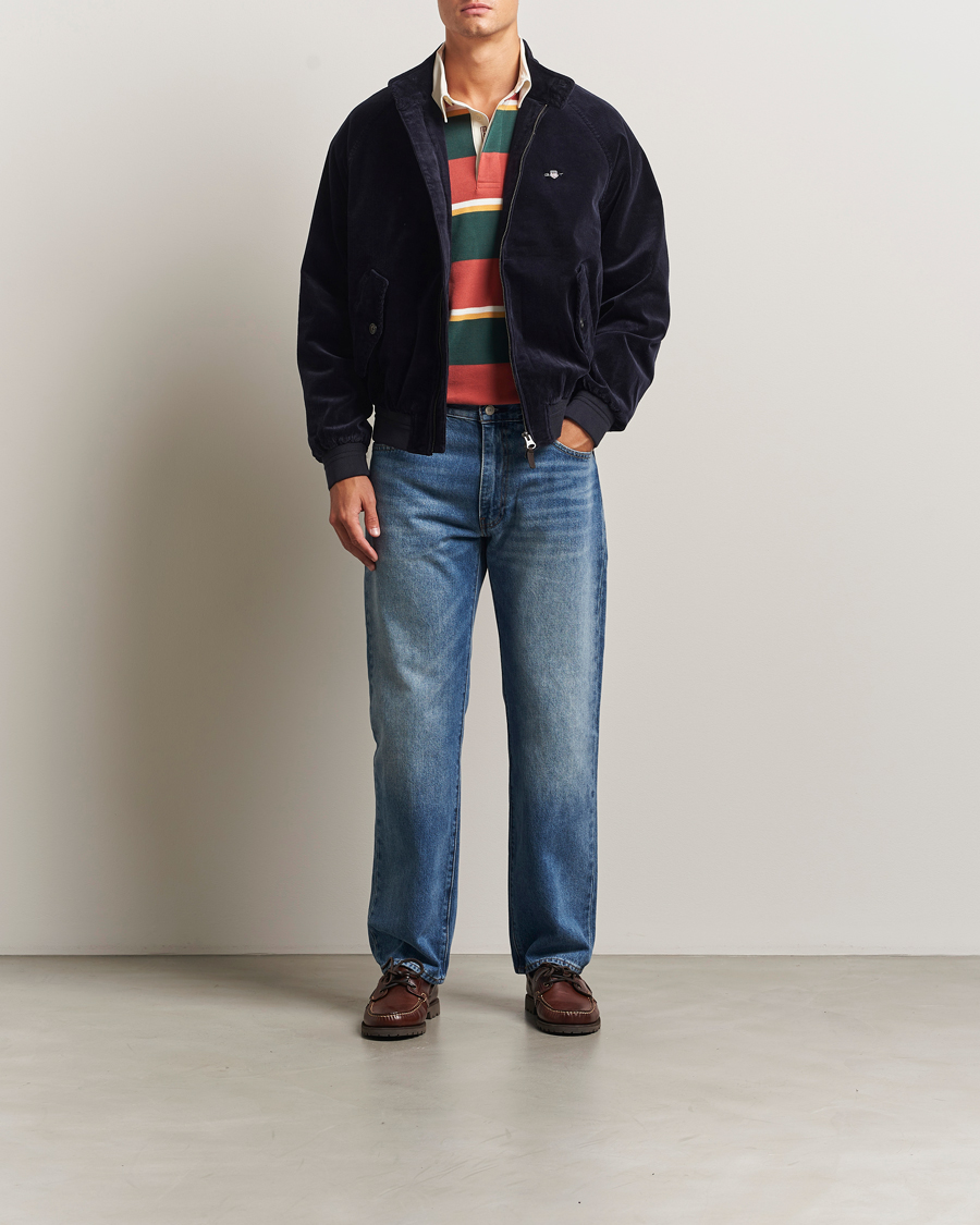 Men | Coats & Jackets | Gant | Corduroy Harrington Jacket Evening Blue