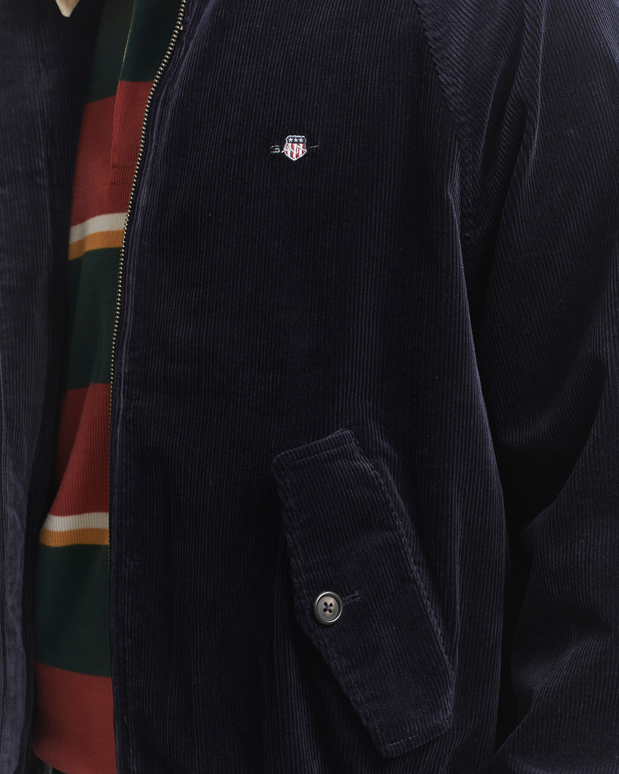 Men | Coats & Jackets | Gant | Corduroy Harrington Jacket Evening Blue