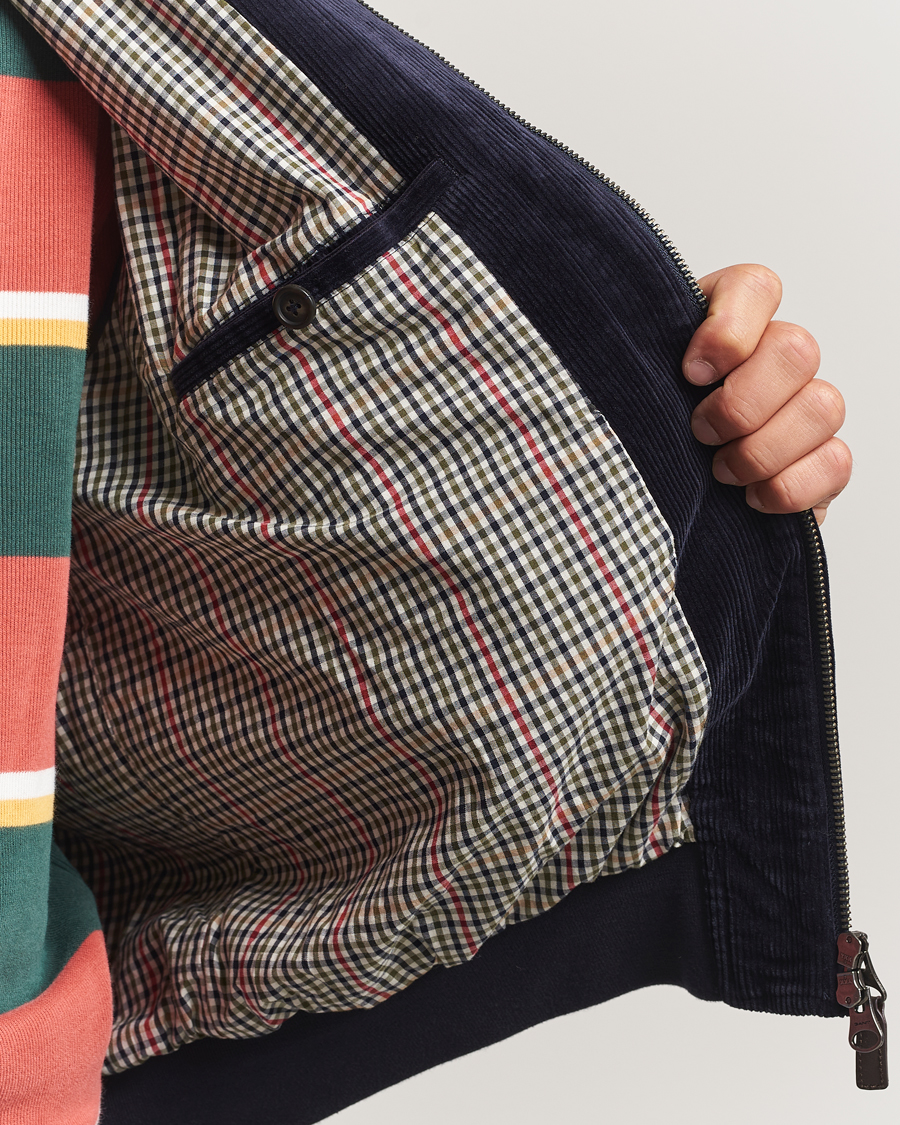 Men | Coats & Jackets | Gant | Corduroy Harrington Jacket Evening Blue