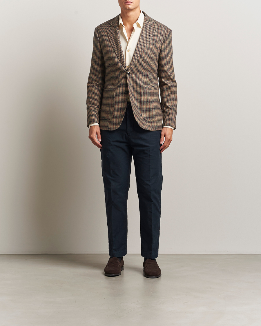 Men | Blazers | GANT | Wool Houndstooth Blazer Light Taupe