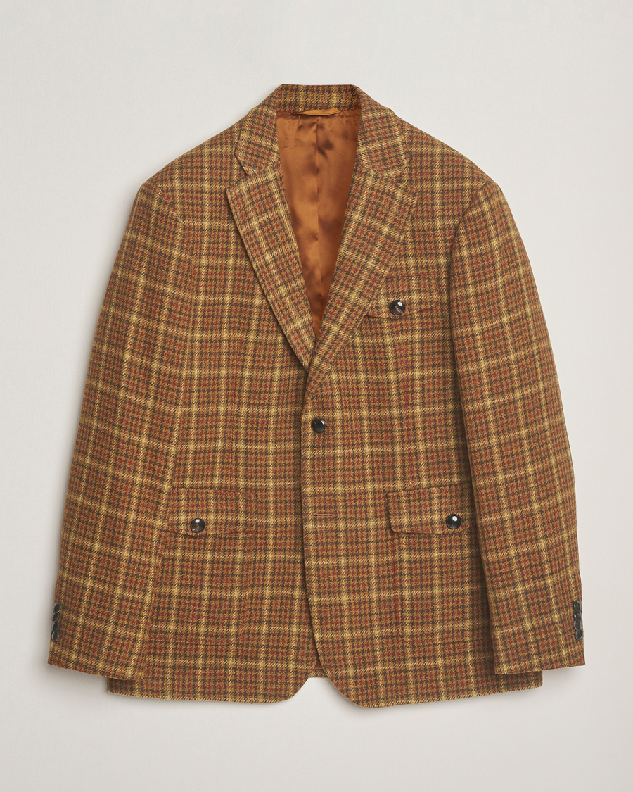 Men | Blazers | Gant | Checked Tweed Blazer Peanut Butter