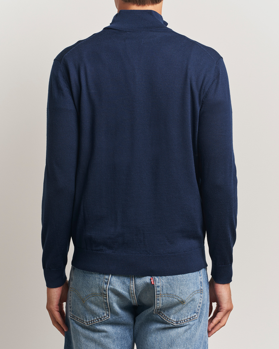 Men | Sweaters & Knitwear | GANT | Extrafine Merino Wool Half Zip Marine