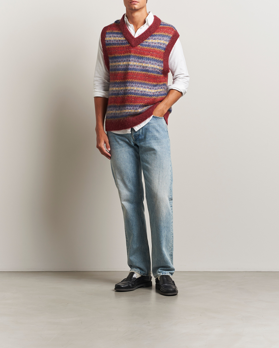 Men | Sweaters & Knitwear | Gant | Brushed Fair Isle Vest Plumped Red