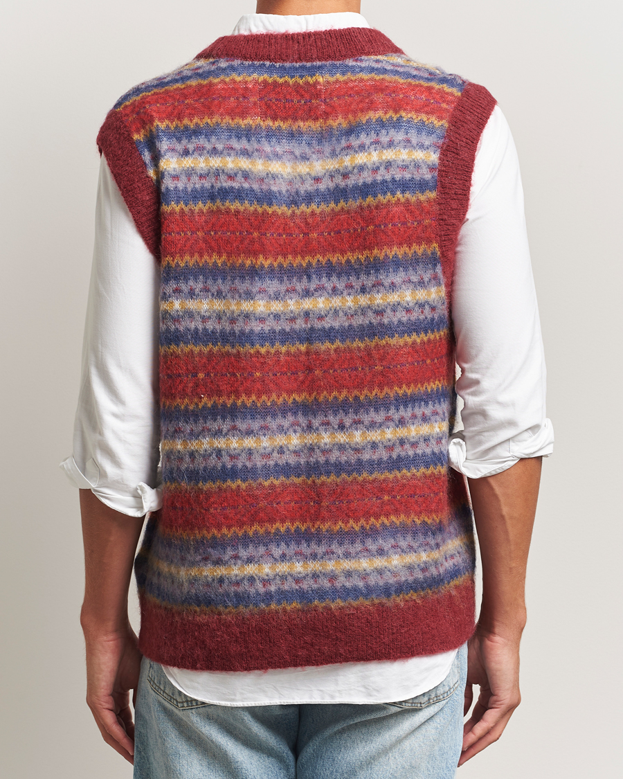 Men | Sweaters & Knitwear | Gant | Brushed Fair Isle Vest Plumped Red