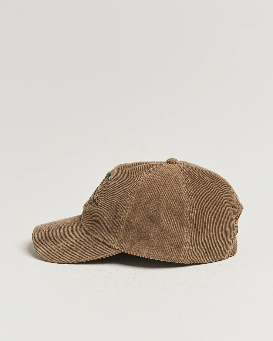 Men | Hats & Caps | GANT | Graphic Embroidered Washed Cord Cap Taupe Beige