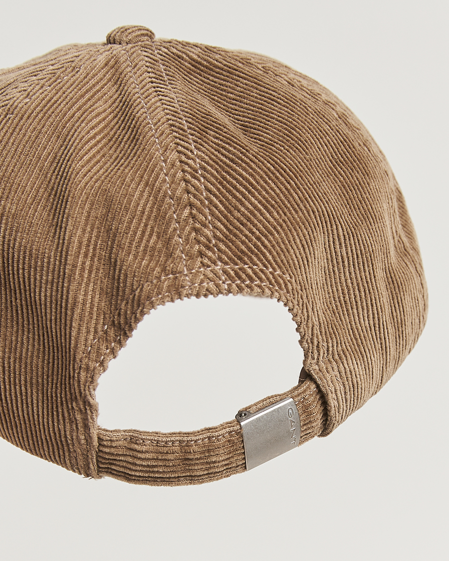Men | Hats & Caps | GANT | Graphic Embroidered Washed Cord Cap Taupe Beige