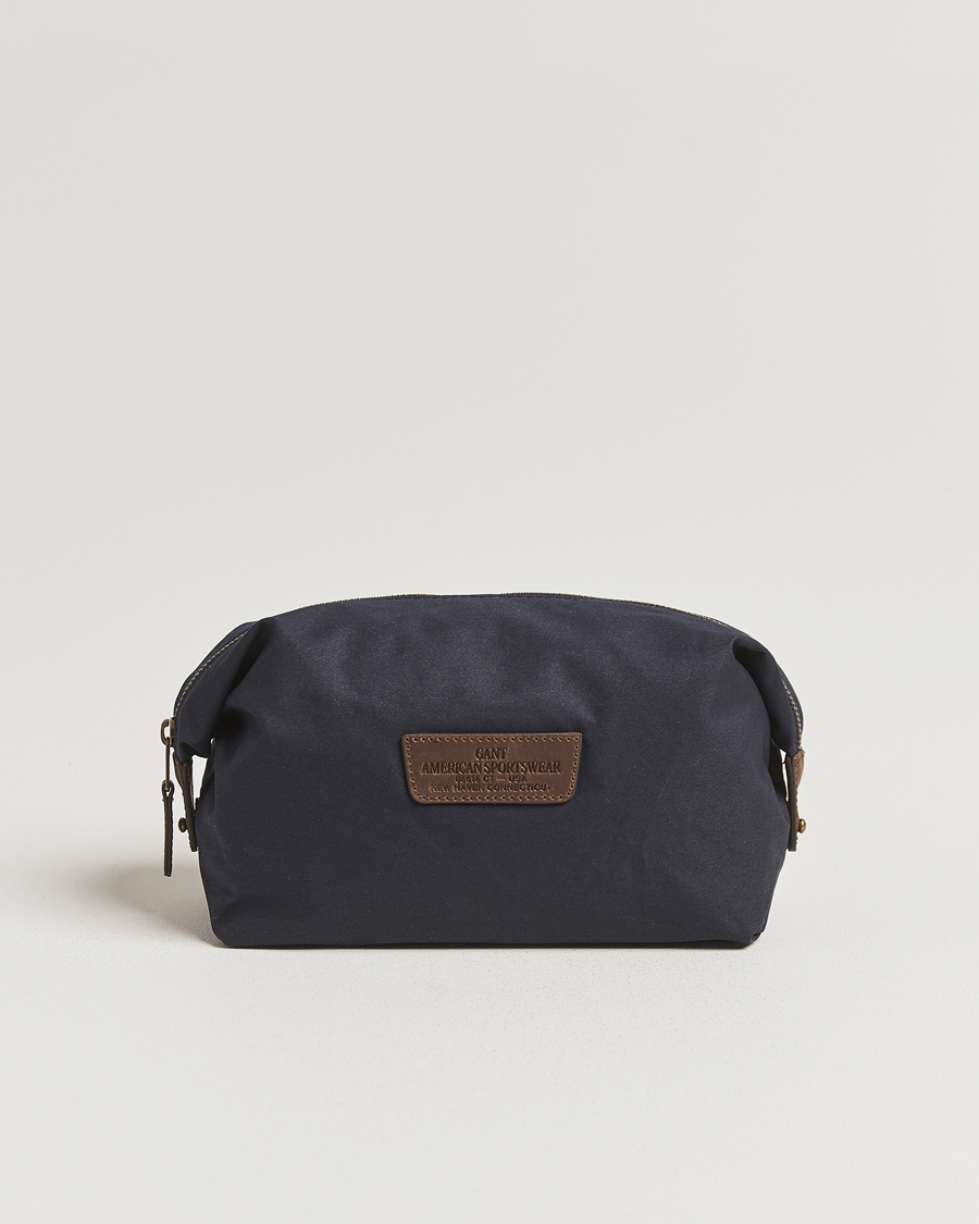 Men | Bags | GANT | Waxed Cotton Washbag Evening Blue