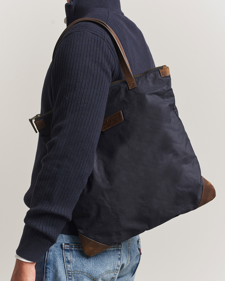 Men | Bags | GANT | Waxed Cotton Tote Bag Evening Blue
