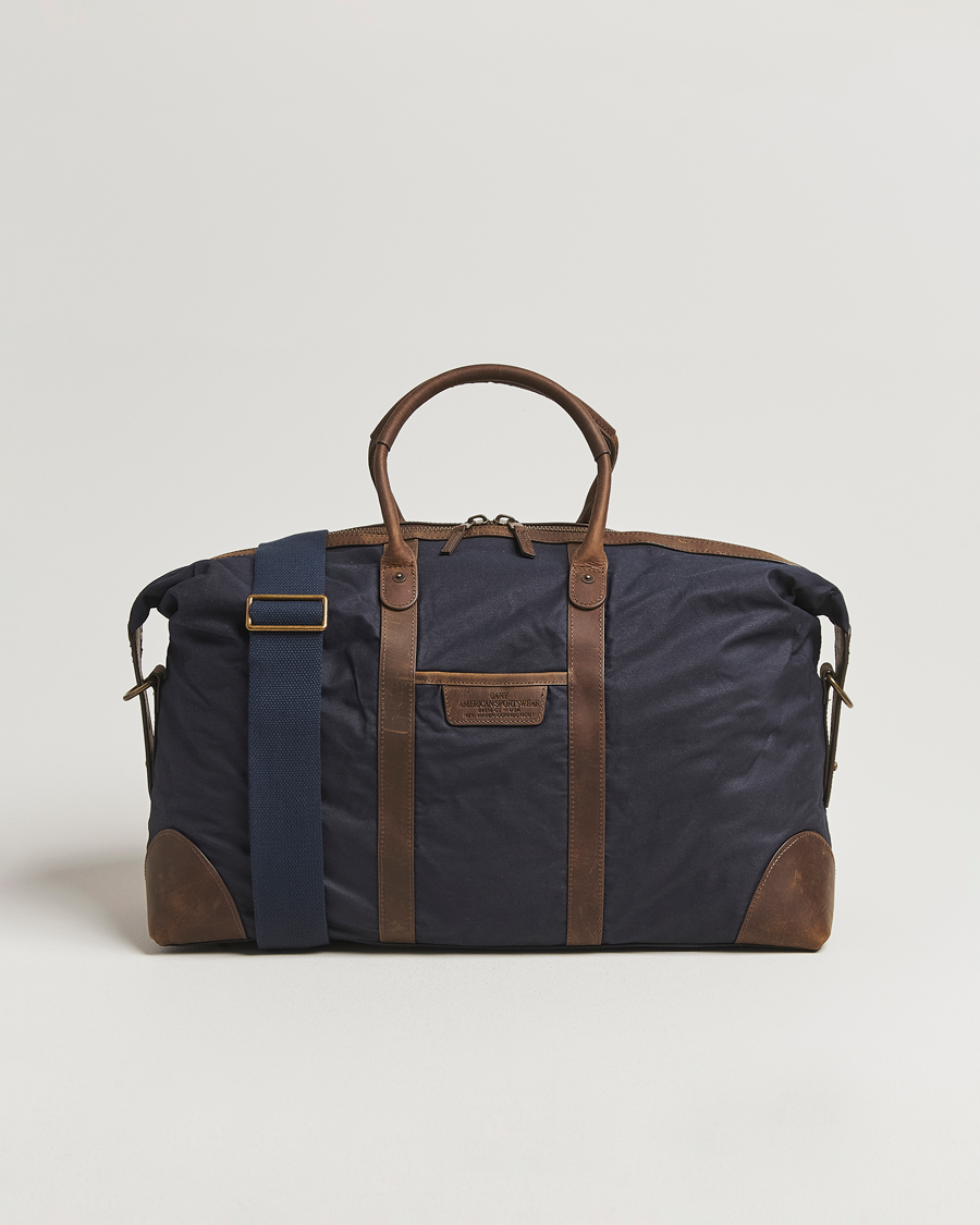 Men | Bags | GANT | Waxed Cotton Duffle Bag Evening Blue