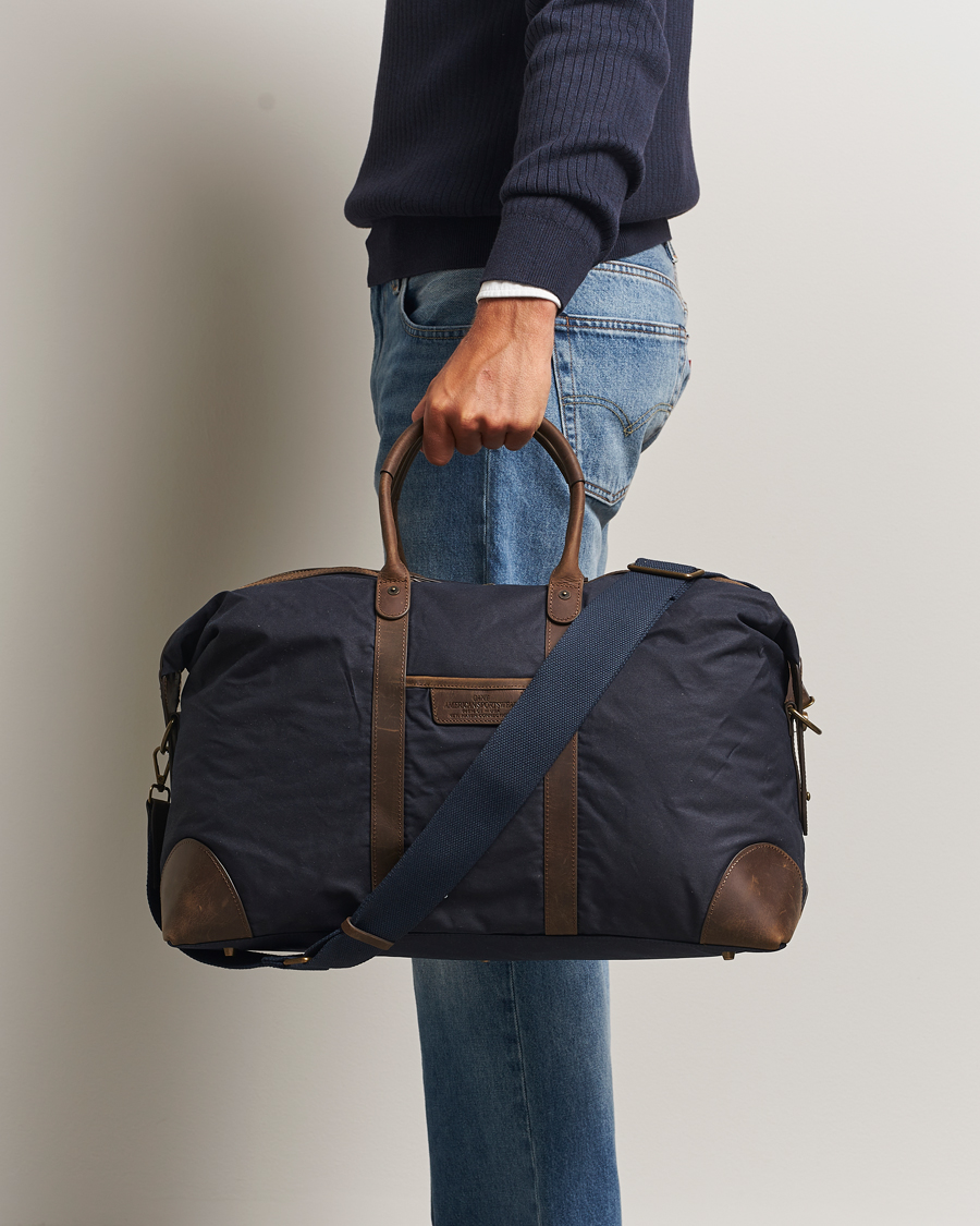 Men | Bags | GANT | Waxed Cotton Duffle Bag Evening Blue