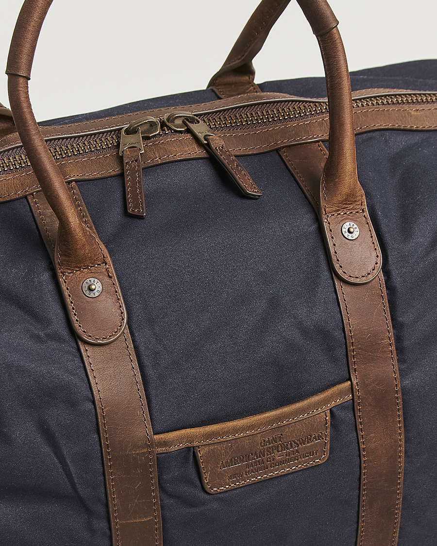 Men | Bags | GANT | Waxed Cotton Duffle Bag Evening Blue