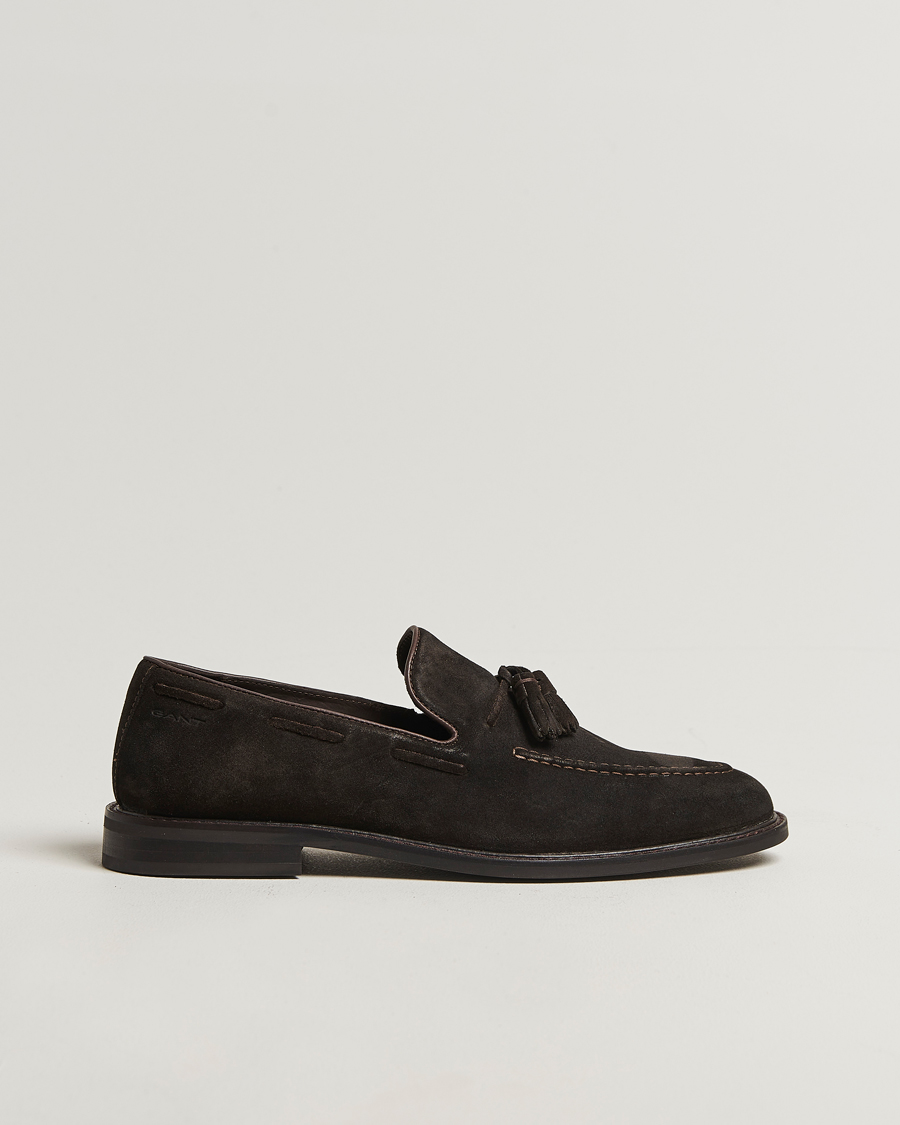 Men | Loafers | GANT | Lozham Suede Tassle Loafer Dark Brown