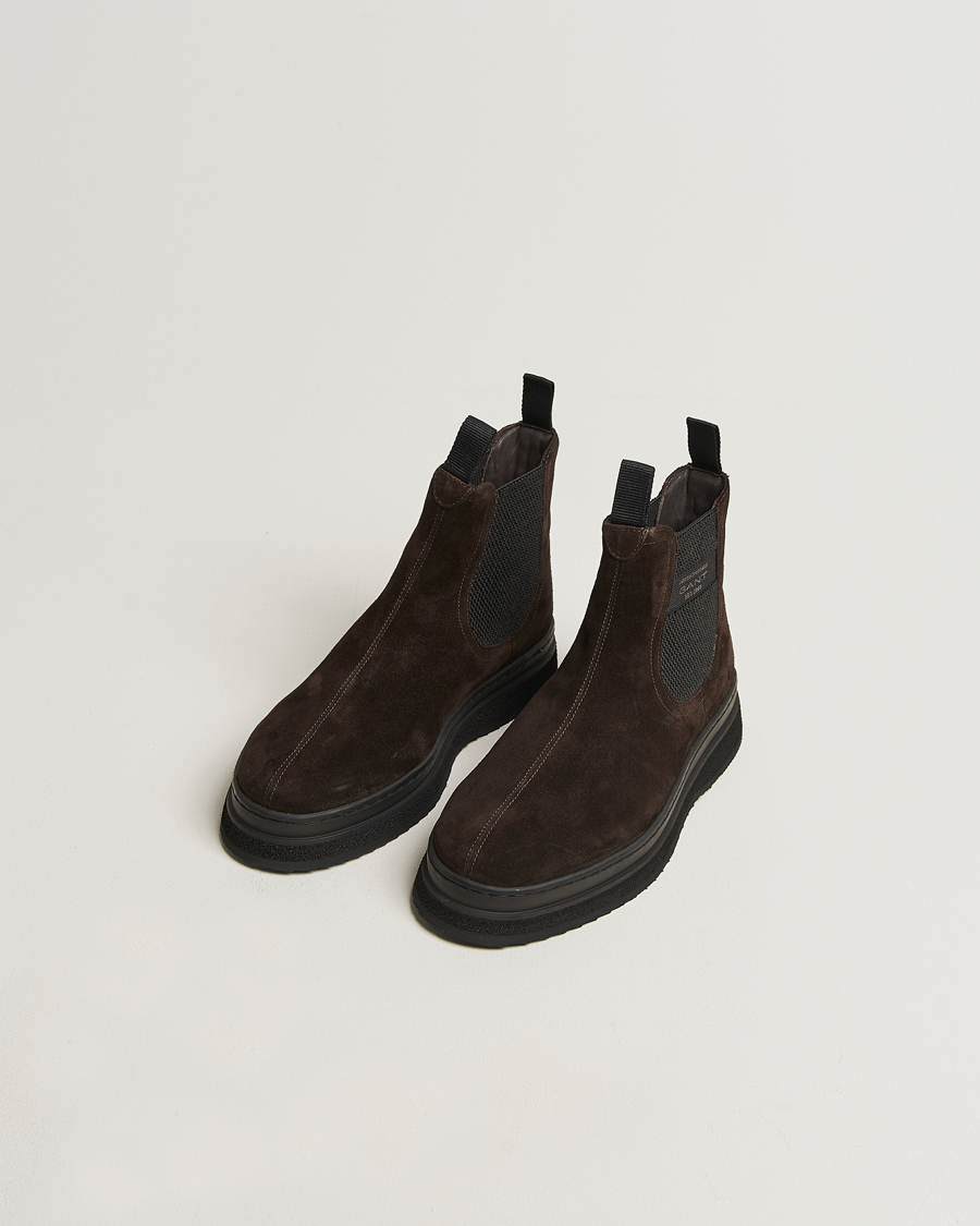 Men | Boots | GANT | Blistown Shearling Suede Chelsea Boot Espresso Brown