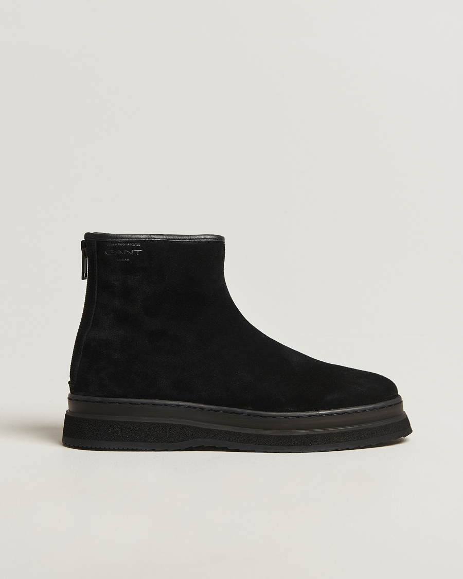Men | Boots | GANT | Blistown Shearling Suede Curling Boot Black