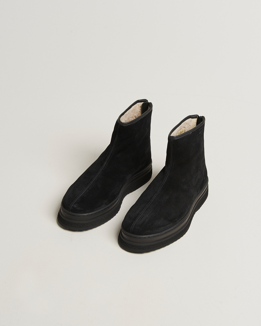 Men | Boots | GANT | Blistown Shearling Suede Curling Boot Black