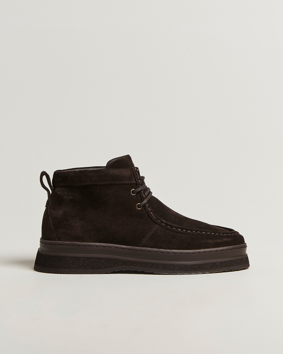 Men | Boots | GANT | Blistown Suede Moc Toe Boot Espresso Brown