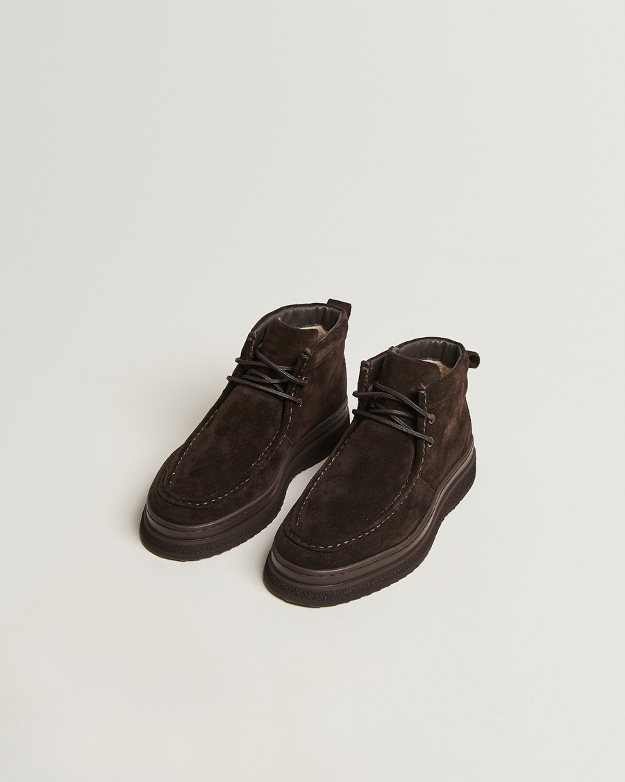 Men | Boots | GANT | Blistown Suede Moc Toe Boot Espresso Brown