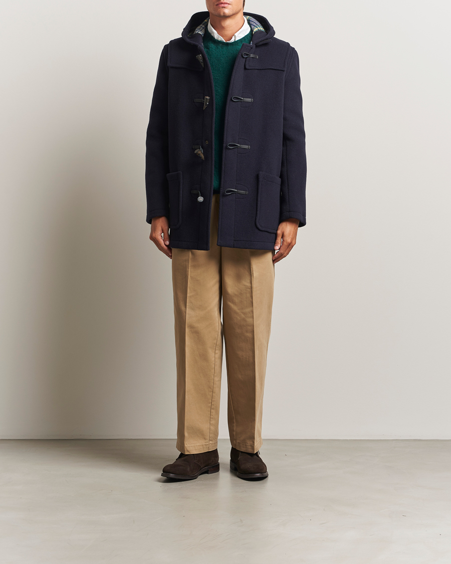 Men | Coats & Jackets | Gloverall | Mid Length Duffle Coat Black/Royal Stewart