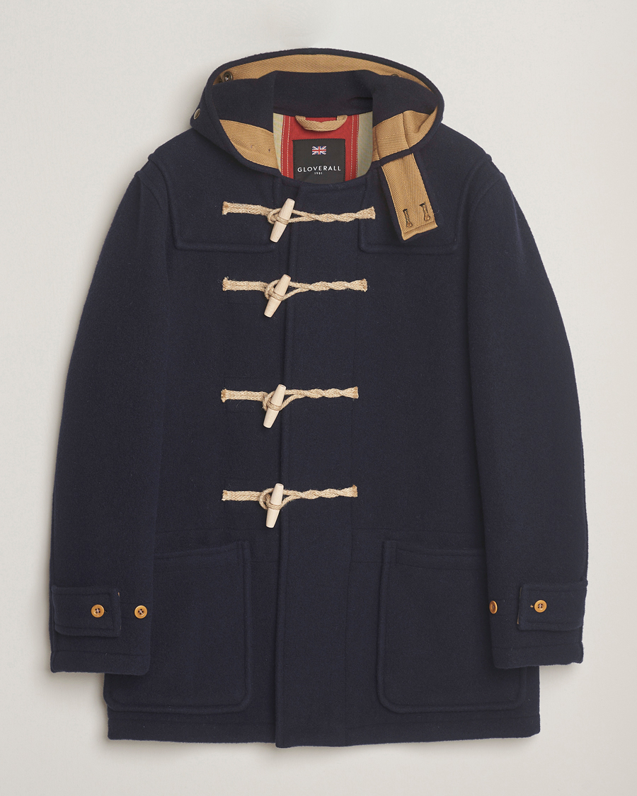 Men | Coats & Jackets | Gloverall | Mid Length Monty Union Jack Duffle Coat Navy